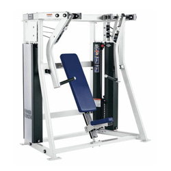 插片配重分動式下斜推胸訓練器